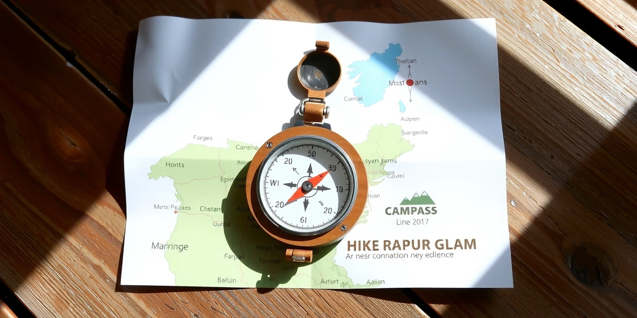 Orienteering Compass auf Karte